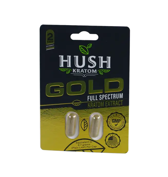 Hush Kratom Gold Extract Capsules 2 Pack Vaping Elements 4954