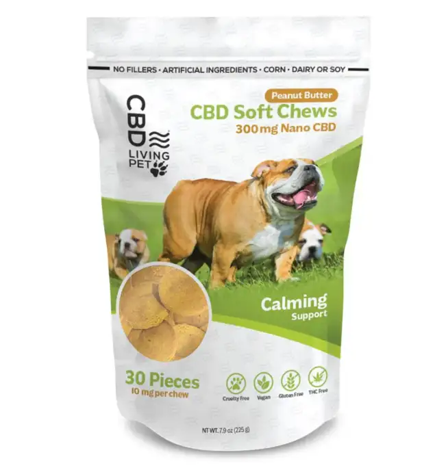 CBD Living - CBD Dog Chews 300mg - Calming Support Peanut Butter