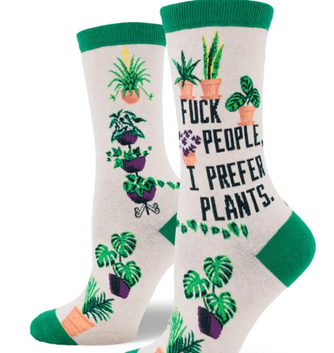 Modsocks Novelty Socks I Prefer Plants Crew Vaping Elements